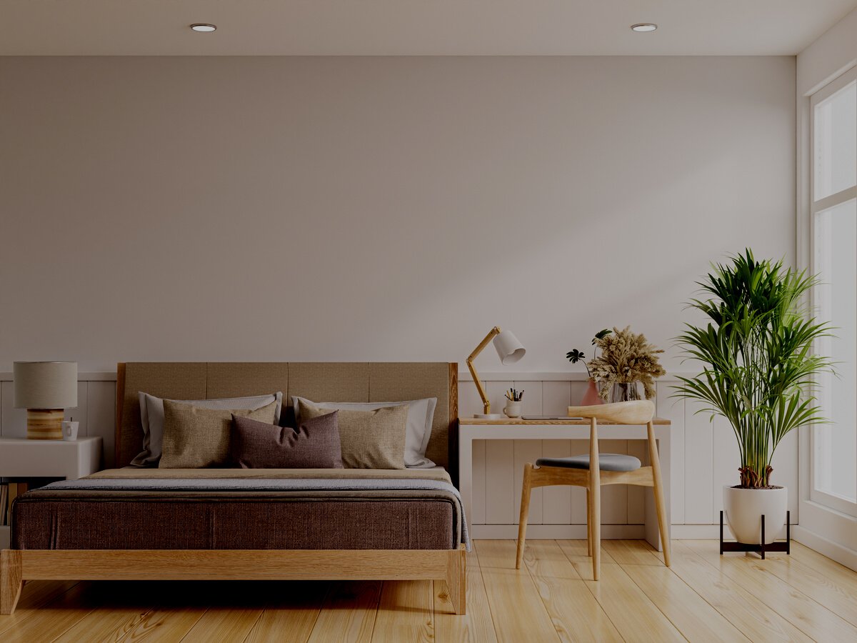 White Bedroom Interior,Work in Bedroom.